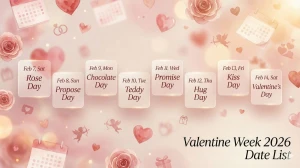 Valentine Week 2026 Date List: All 8 Days from 7–14 February