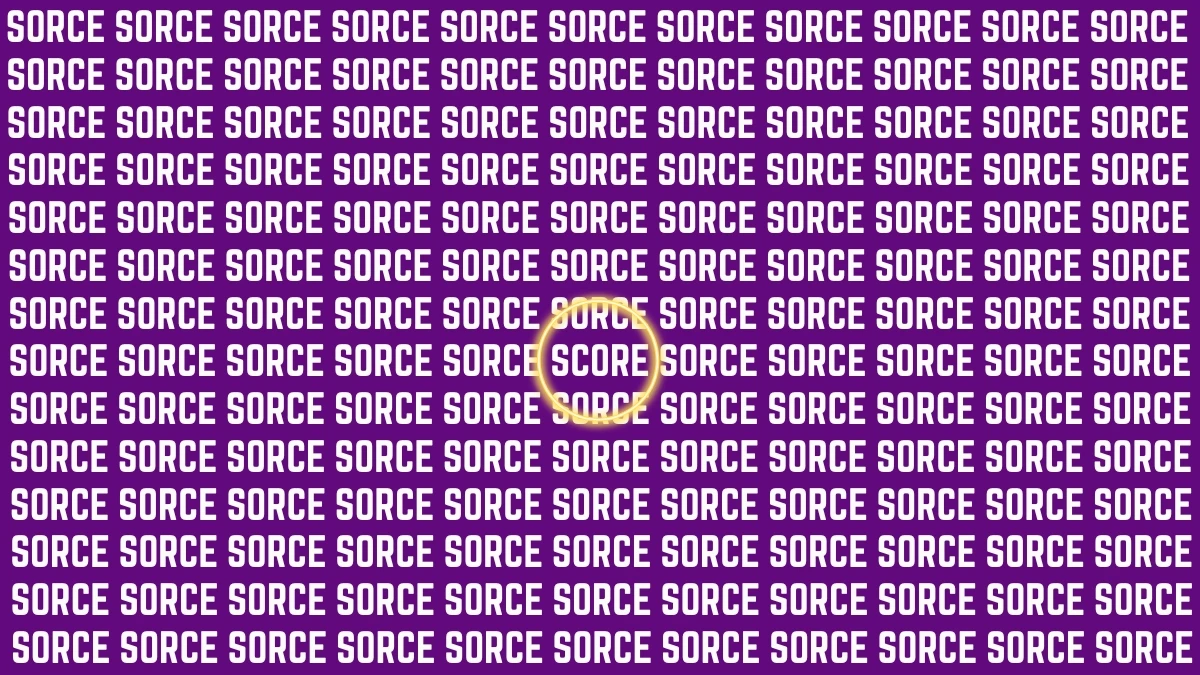 Visual Illusion: Within 7 Seconds Spot the Word SCORE among SORCE