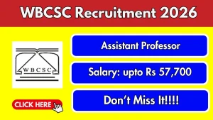 WBCSC Assistant Professor Recruitment 2026 - Apply Online