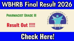 WBHRB Pharmacist Grade III Final Result 2026 - Download Panel List @hrb.wb.gov.in