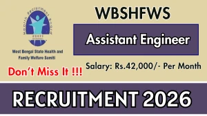WBSHFWS Assistant Engineer Recruitment 2026 – Apply Online for 01 Posts