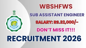 WBSHFWS Sub Assistant Engineer Recruitment 2026 - Apply Online for 03 Posts