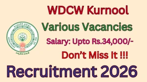 WDCW Kurnool Recruitment 2026 - Apply Offline for 13 Center Administrator, Case Worker and More