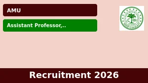 AMU Recruitment 2026 - Apply Online for Teaching Posts