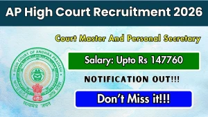 AP High Court Recruitment 2026 - Apply Offline for 32 Court Master And Personal Secretary Posts