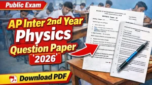 AP Inter 2nd Year Physics Question Paper 2026 AP Inter 2nd Year Physics Question Paper 2026