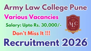 Army Law College Pune Recruitment 2026 - Apply Offline for 29 Clerk, Accountant and More Posts