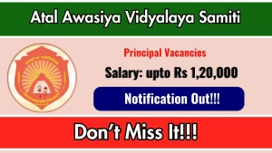 Atal Awasiya Vidyalaya Samiti Principal Recruitment 2026 - Apply Offline