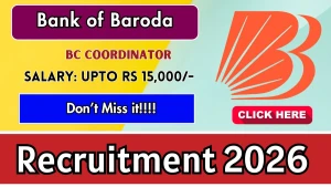 Bank of Baroda Business Correspondent Coordinator Recruitment 2026 - Apply Offline