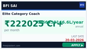 BFI SAI Recruitment 2026 - Apply Online for Indian Coach Posts