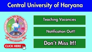 Central University of Haryana Recruitment 2026 - Apply Online for 25 Posts