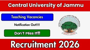Central University of Jammu Teaching Recruitment 2026 - Apply Online for 17 Posts