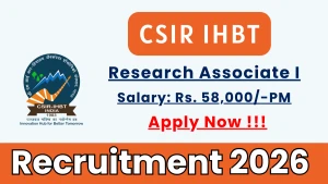 CSIR IHBT Research Associate I Recruitment 2026 - Apply Online CSIR IHBT Research Associate I Recruitment 2026 - Apply Online
