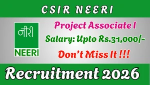 CSIR-NEERI Project Associate-I Recruitment 2026 - Walkin