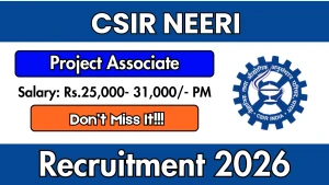 CSIR-NEERI Project Associate-I Recruitment 2026 - Walkin