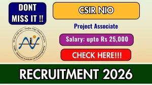 CSIR NIO Project Associate Recruitment 2026 - Apply Offline