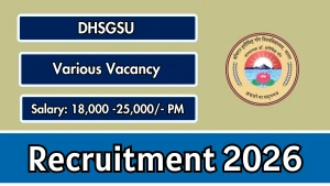 DHSGSU Recruitment 2026 - Apply Online for Lab Technician, Field Investigator and More Posts