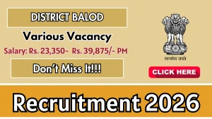 District Balod Recruitment 2026 - Apply Offline for Block Project Manager, Regional Coordinator and More Posts