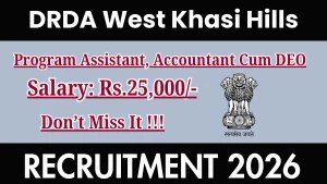 DRDA West Khasi Hills Recruitment 2025 - Apply Offline for  Posts