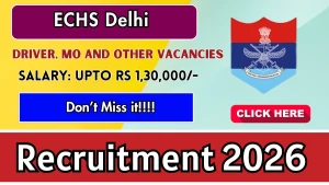 ECHS Delhi Recruitment 2026 - Apply Offline for Driver, MO and Other Posts