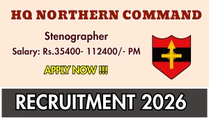 HQ Northern Command Stenographer I Recruitment 2026 - Apply Offline
