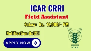 ICAR CRRI Field Assistant Recruitment 2026 - Walkin