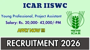 ICAR IISWC Recruitment 2026 - Walkin for Young Professional, Project Assistant Posts