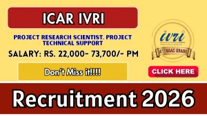 ICAR IVRI Recruitment 2026 - Walkin for Project Research scientist, Project technical support Posts