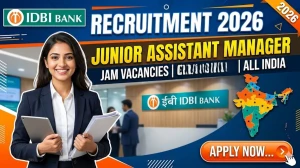 IDBI Bank Junior Assistant Manager (JAM) Recruitment 2026 (Short Notice) - Apply Online for 1100 Posts