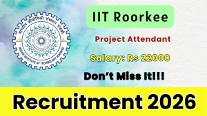 IIT Roorkee Project Attendant Recruitment 2026 - Apply Online