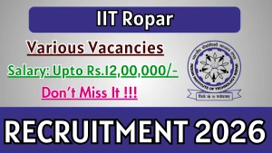 IIT Ropar Recruitment 2026 - Apply Online for 12 Posts