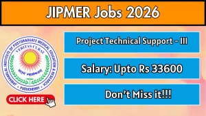 JIPMER Project Technical Support Recruitment 2026 - Apply Online