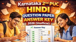 Karnataka 2nd PUC Hindi Question Paper 2026 with Answer Key (Unofficial)