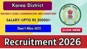 Korea District Recruitment 2026 - Apply Offline for District Level Coordinator, MIS Assistant Posts