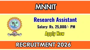 MNNIT Allahabad Research Assistant Recruitment 2026 - Apply Offline
