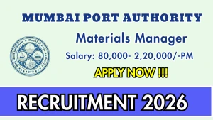 Mumbai Port Authority Materials Manager Recruitment 2026 - Apply Online