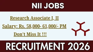 NII Research Associate Recruitment 2026 - Apply Online