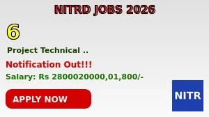 NITRD Recruitment 2026 - Walkin for Project Technical Support Posts
