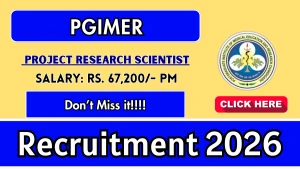 PGIMER Project Research Scientist Recruitment 2026 - Apply Online PGIMER Project Research Scientist Recruitment 2026 - Apply Online