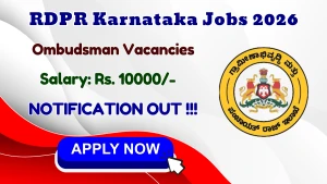 RDPR Karnataka Ombudsman Recruitment 2026 - Apply Offline