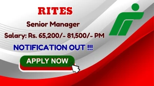 RITES Senior Manager Recruitment 2026 - Apply Online