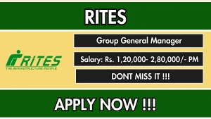 RITES Group General Manager Recruitment 2026 - Apply Online