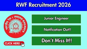 RWF Junior Engineer Recruitment 2026 - Apply Offline
