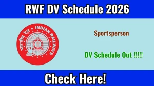 RWF Sportsperson DV Schedule 2026 OUT @ rwf.indianrailways.gov.in - Check Dates, Required Documents and More