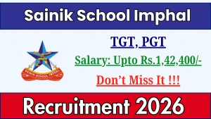 Sainik School Imphal Recruitment 2026 - Apply Offline for TGT, PGT Posts