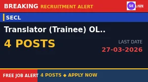 SECL Translator Recruitment 2026 - Apply Online