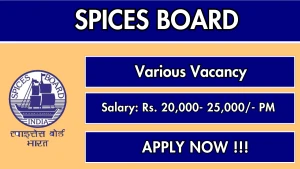Spices Board Recruitment 2026 - Walkin for Trainee Analyst, Executive and More Posts