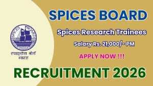 Spices Board Recruitment 2026 - Walkin for Spices Research Trainees Posts Spices Board Recruitment 2026 - Walkin for Spices Research Trainees Posts