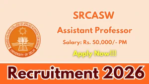 SRCASW Assistant Professor Recruitment 2026 - Walkin