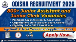 SSB Odisha Junior Assistant and Junior Clerk Recruitment 2026 - Apply Online for 883 Posts SSB Odisha Junior Assistant and Junior Clerk Recruitment 2026 - Apply Online for 883 Posts